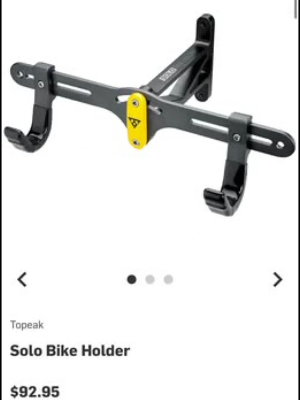Topeak Solo Bike Holder / Wall Mount Rack in Black and Yellow